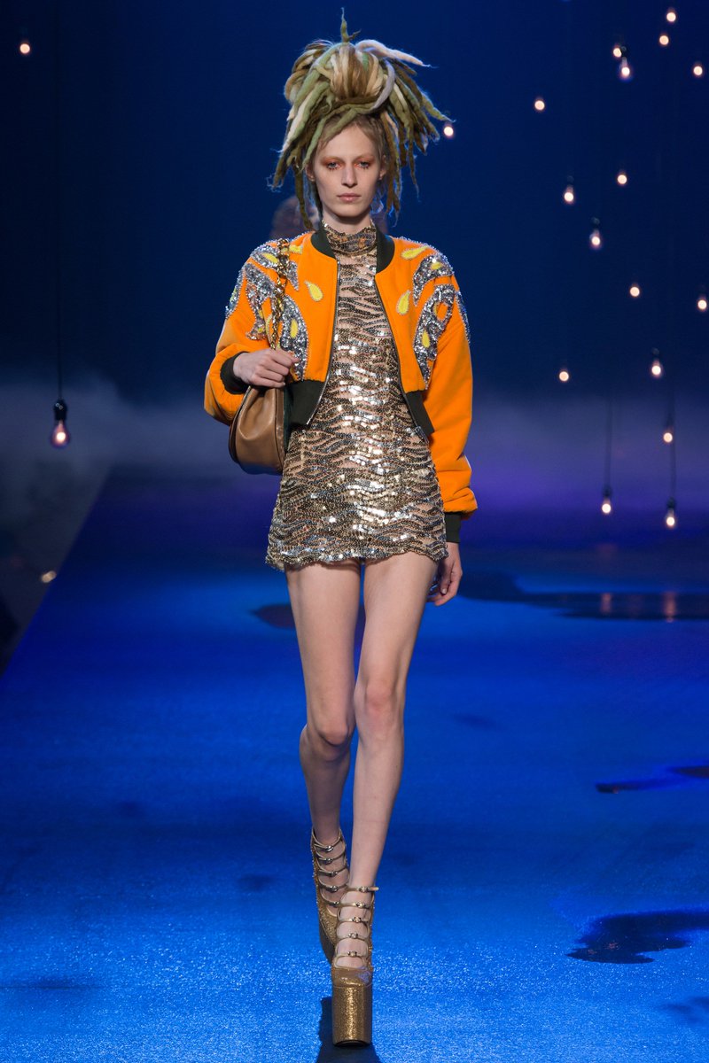Loren Gray wore a gold sequined MarcJacobs Spring 2017 dress to the ...