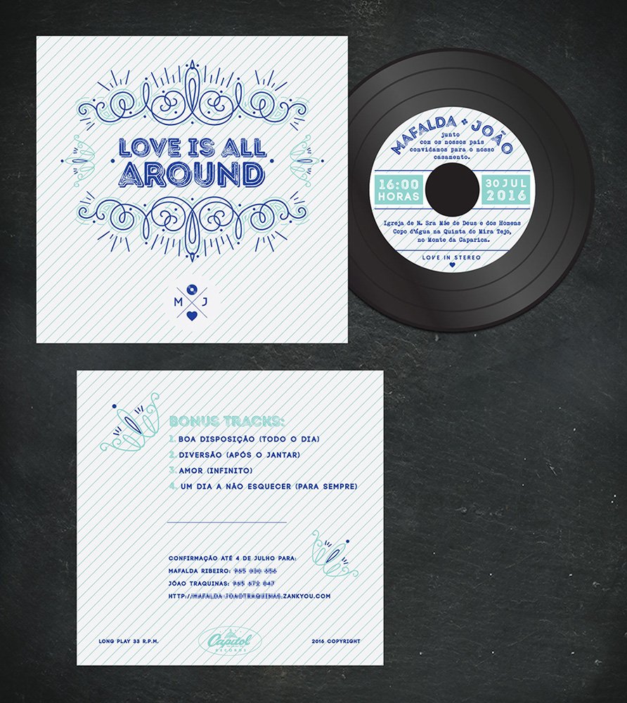 onbeapaper's tweet photo. Design proposal for invitation vynil format for "Music" wedding theme.
 #beapaper #graphicdesign #musictheme #wedding #casamentotemamúsica https://t.co/GmOS3Hs1Vu