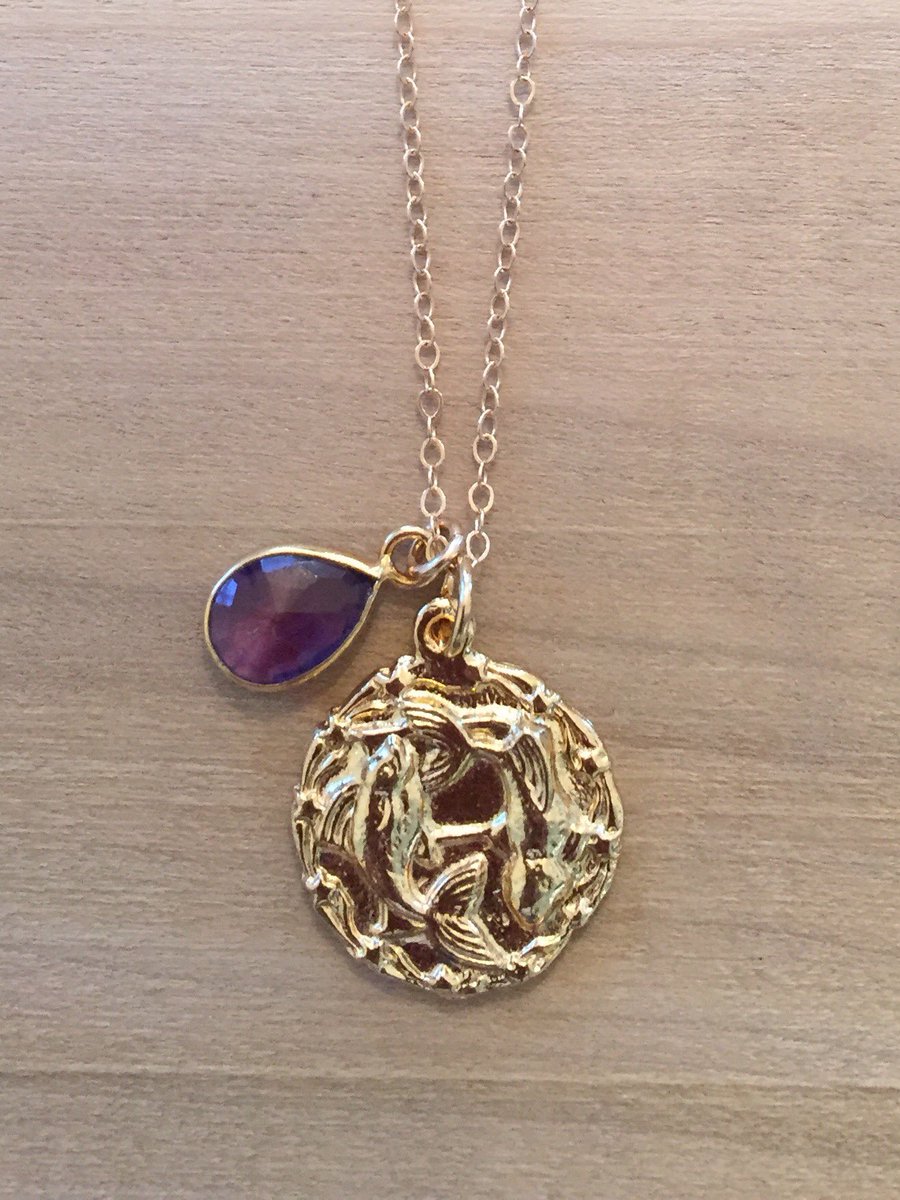 #Pisces #Zodiac stone &amp; Medallion #14kgoldfill available at ilovebyjaime.com