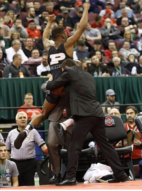 Carrchamp's tweet photo. I'm truly blessed ! jumping in my dads arms and getting taken down by McLemore right after my finals are moments I will never forget ! https://t.co/YiTE06An9x