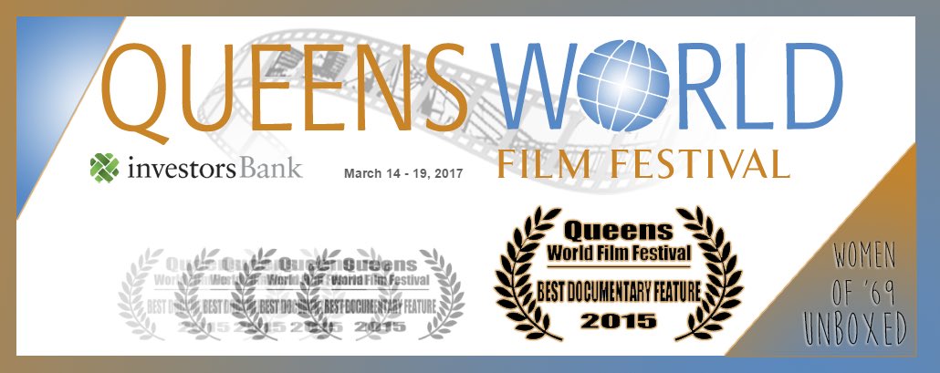 THANKS <a href="/QueensWorldFilm/">Queens World Film Festival</a> for awarding <a href="/Womenof69/">Women of '69 Unboxed</a> "BEST DOCUMENTARY FEATURE" in 2015. 3/14 begins their fest 🎬 bit.ly/2mV6x2k