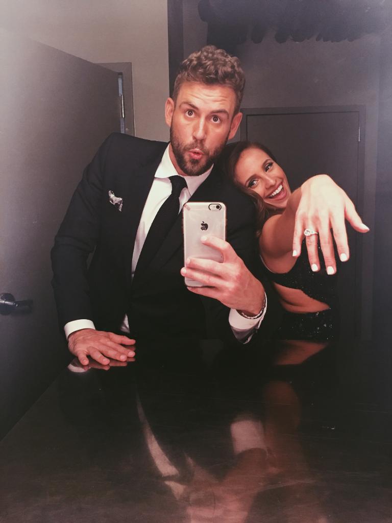 BachelorABC's tweet image. The fourth time was the charm! Congratulations to Nick and Vanessa! 💍