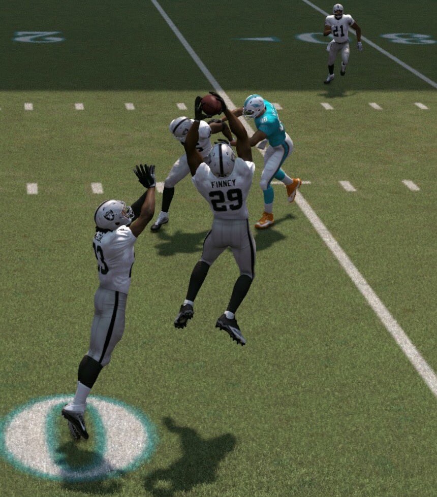 MEE_Raiders's tweet photo. Big game for the rookie DJ Finney pulling 2 interceptions in the first convincing Victory by the Raiders in years. 30-7 over The Dolphins. https://t.co/zTHPRQ3E9Q