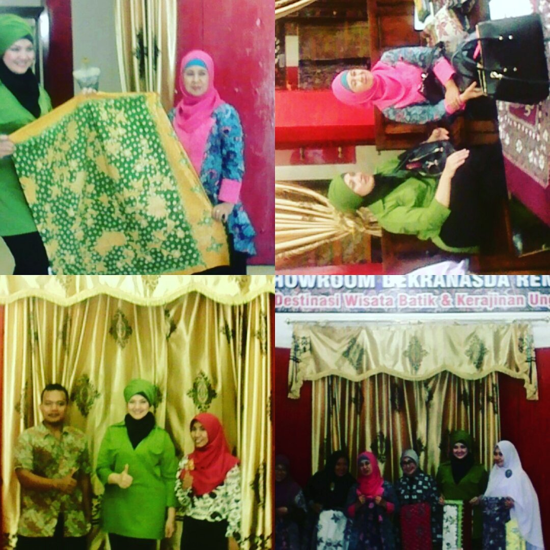 Kunjungan bu ratih sanggarwati dan ibu hasiroh hafidz beserta ibu2 komunitas ibu-ibu cerdas di showroom dekranasda rembang