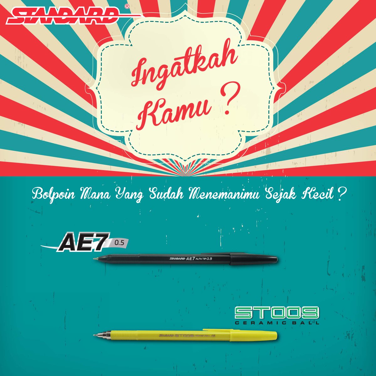 AE7 alfatipdan ST009 , manakah bolpoin yang kamu pakai sejak kecil?#standardpen