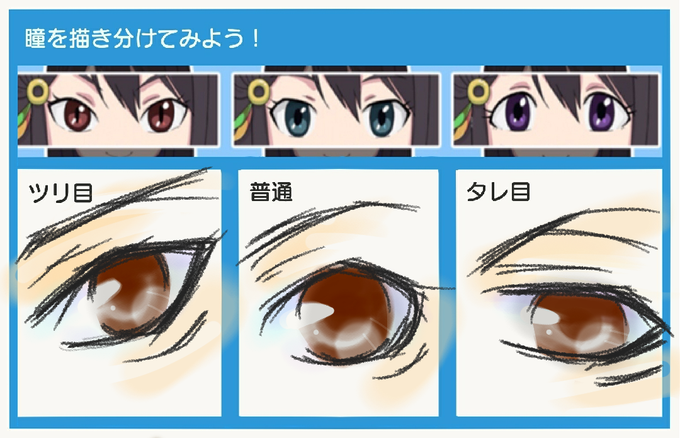 瞳の種類を描き分けようのtwitterイラスト検索結果