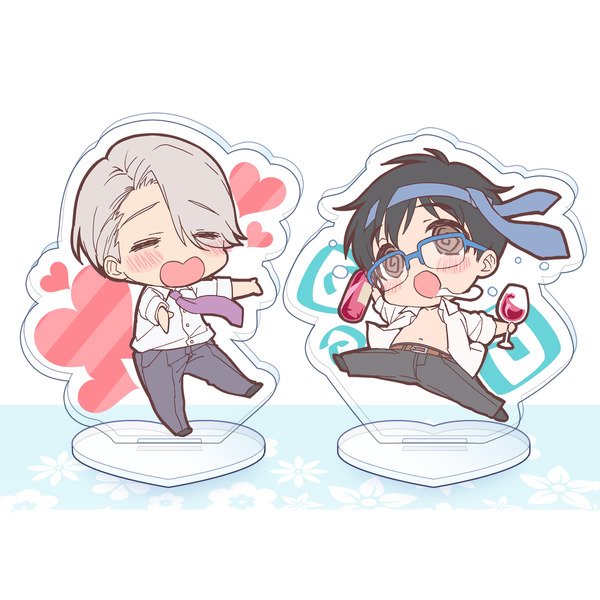 酔っ払った勇利とそれが可愛くて仕方がないヴィクトル♪ サークル【ぶーち】が贈る『酔っぱらい勇利&ヴィクトルアクリルフィギュア セット』がとらのあなに登場です! https://t.co/XTzxqPRhv2 #同人アイテム @tora_ec_jyoseiさんから 