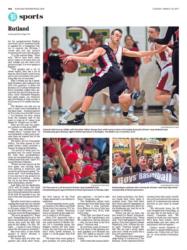 eadanforth's tweet photo. My gamer --> Rutland edges CVU in OT thriller for 1st #vthshoops title in 50 years https://t.co/qCzaaKb1M1 via @bfp_news #vtplayoffs https://t.co/jTJ818dHHb