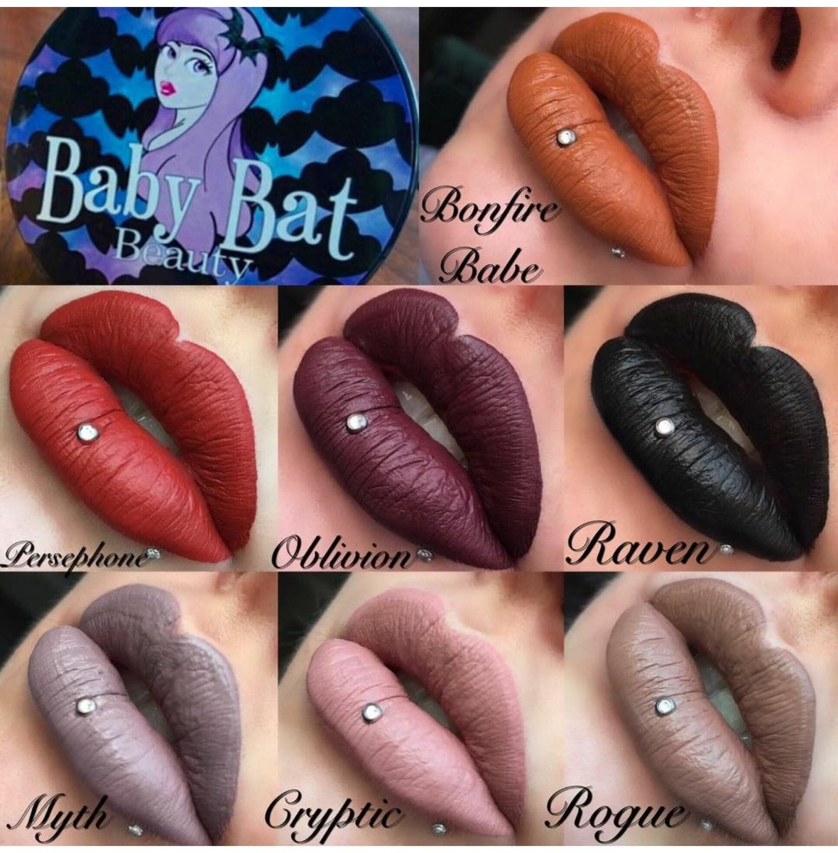 #Matte liquid #lipsticks available now 
BabyBatBeauty.com