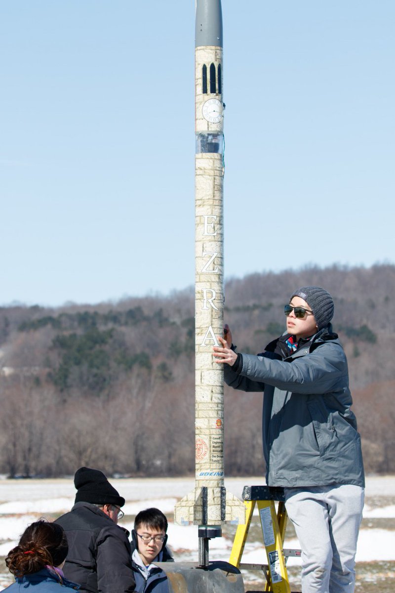 CornellRocketry's tweet photo. CRT continuing the semester with a blast: a successful Full Scale Launch! #CornellRocketry #FullScaleLaunch #Ezra #CRT https://t.co/0fIgqyrLub