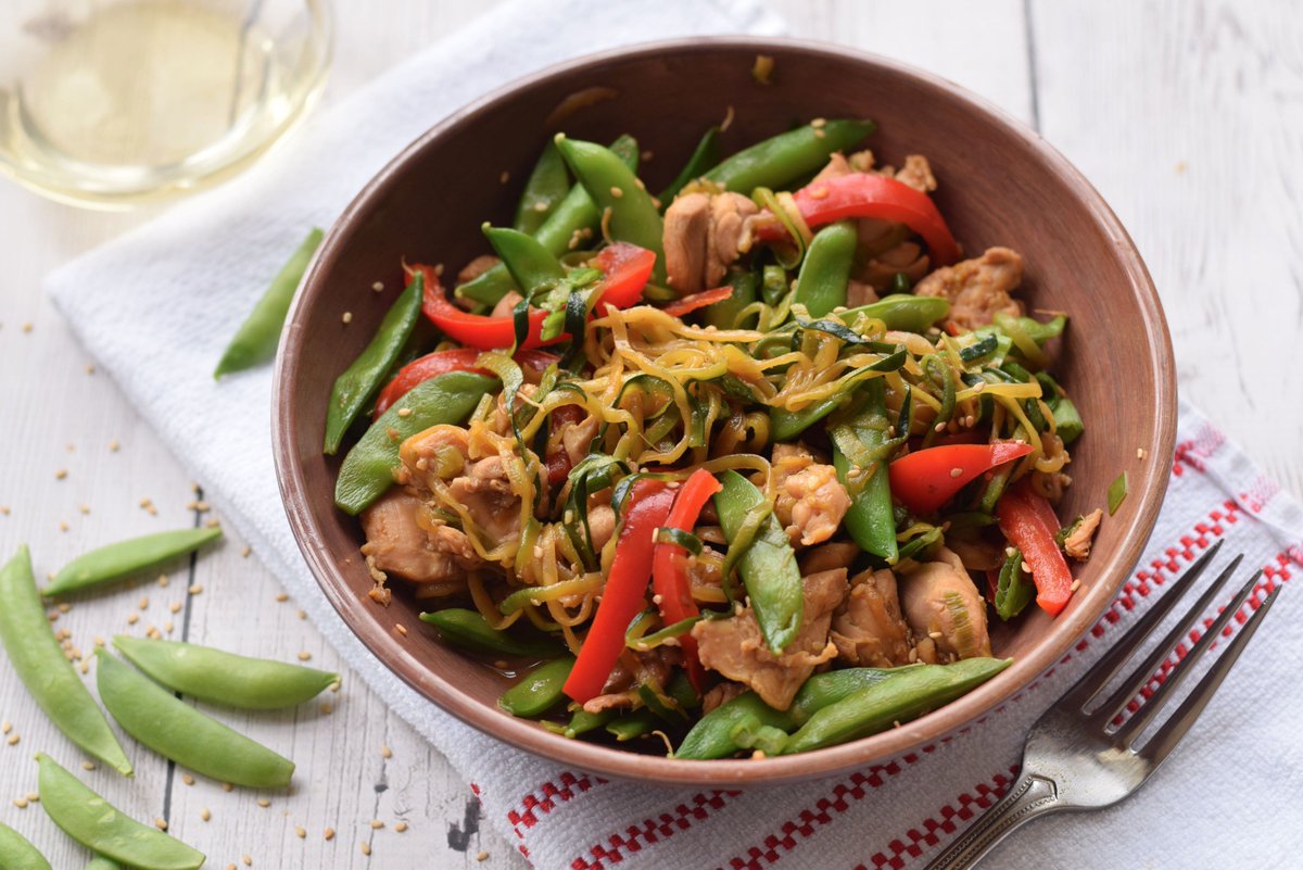 seasonalcrav's tweet photo. Zucchini Noodle Stir Fry with Chicken and Peppers- a nutritious, low carb meal! #ad https://t.co/P0Teb4VoXG #InspiredByYou #SmartMade https://t.co/eMphZhSY2l