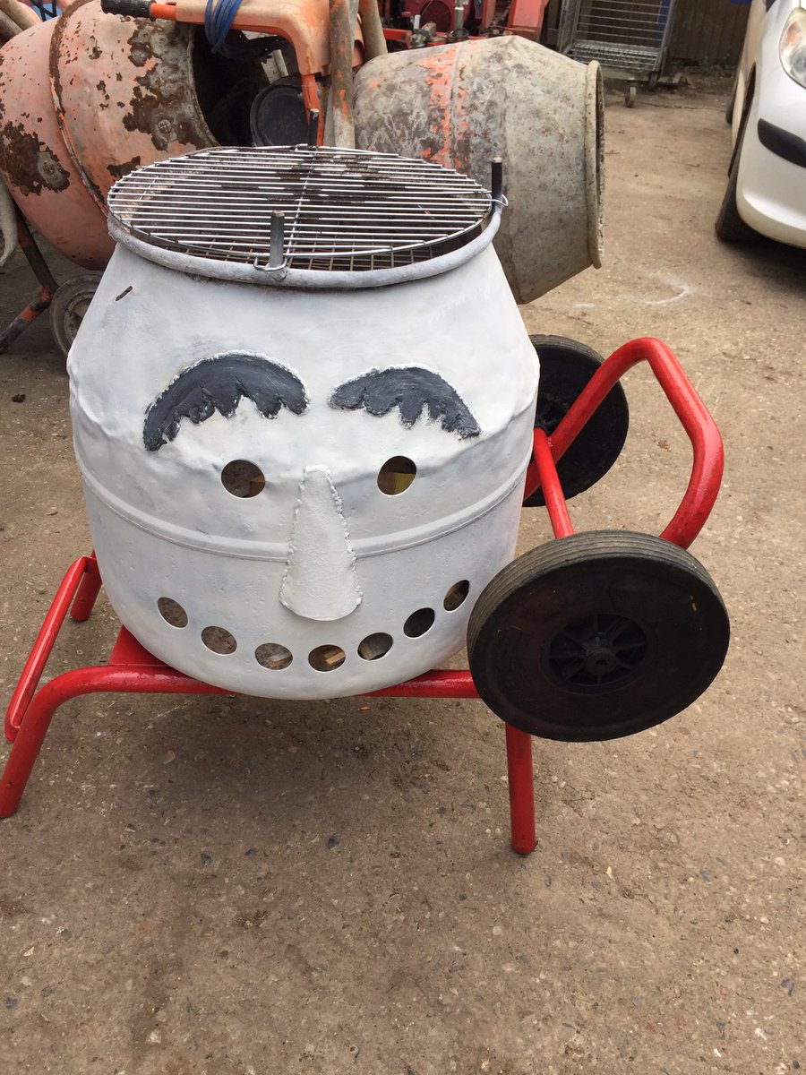 Our up cycled mixer now a BBQ / fire pit for Loddiswell primary school.