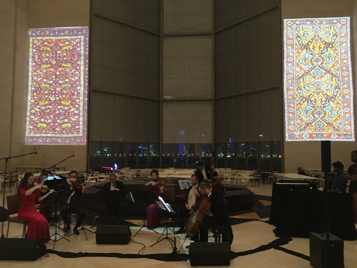 AusAmbQatar's tweet image. At the launch of the wonderful #ImperialThreads exhibition @MIAQatar last night - showing common aspects of Ottoman, Persian and Mughal art