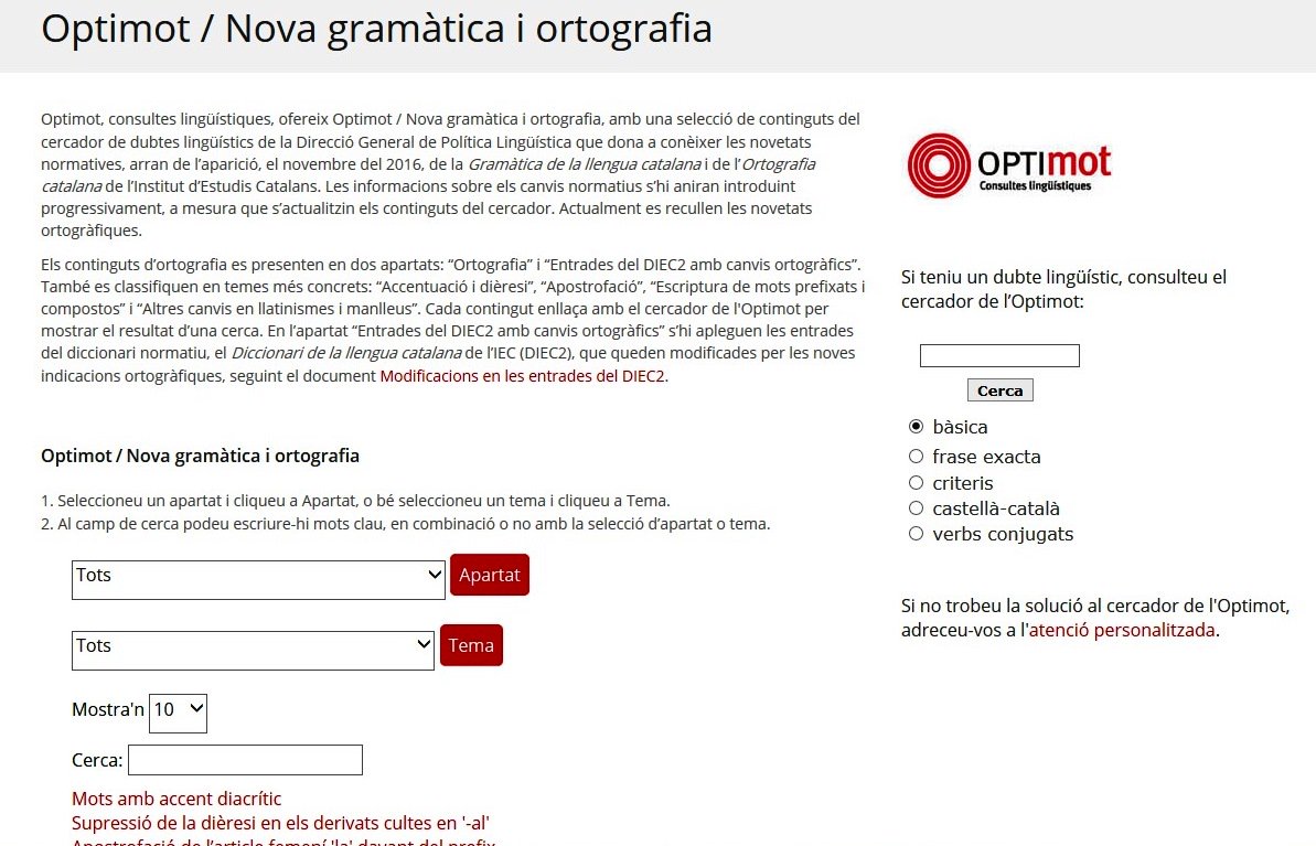 Optimot /Nova gramàtica i ortografia, dona a conèixer les novetats normatives     bit.ly/2lWgGMG <a href="/llenguacatalana/">Política Lingüística</a> <a href="/cpnlcat/">Consorci per a la Normalització Lingüística</a>