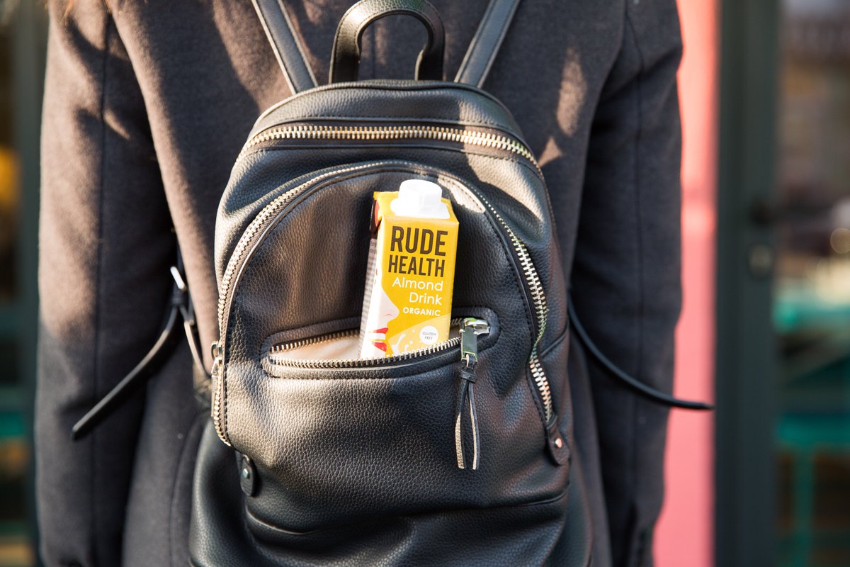 rudehealth's tweet photo. Commuter chic. Bring your own almond drink. Where will you take yours? #BYOAD. https://t.co/NFEkOxglsH