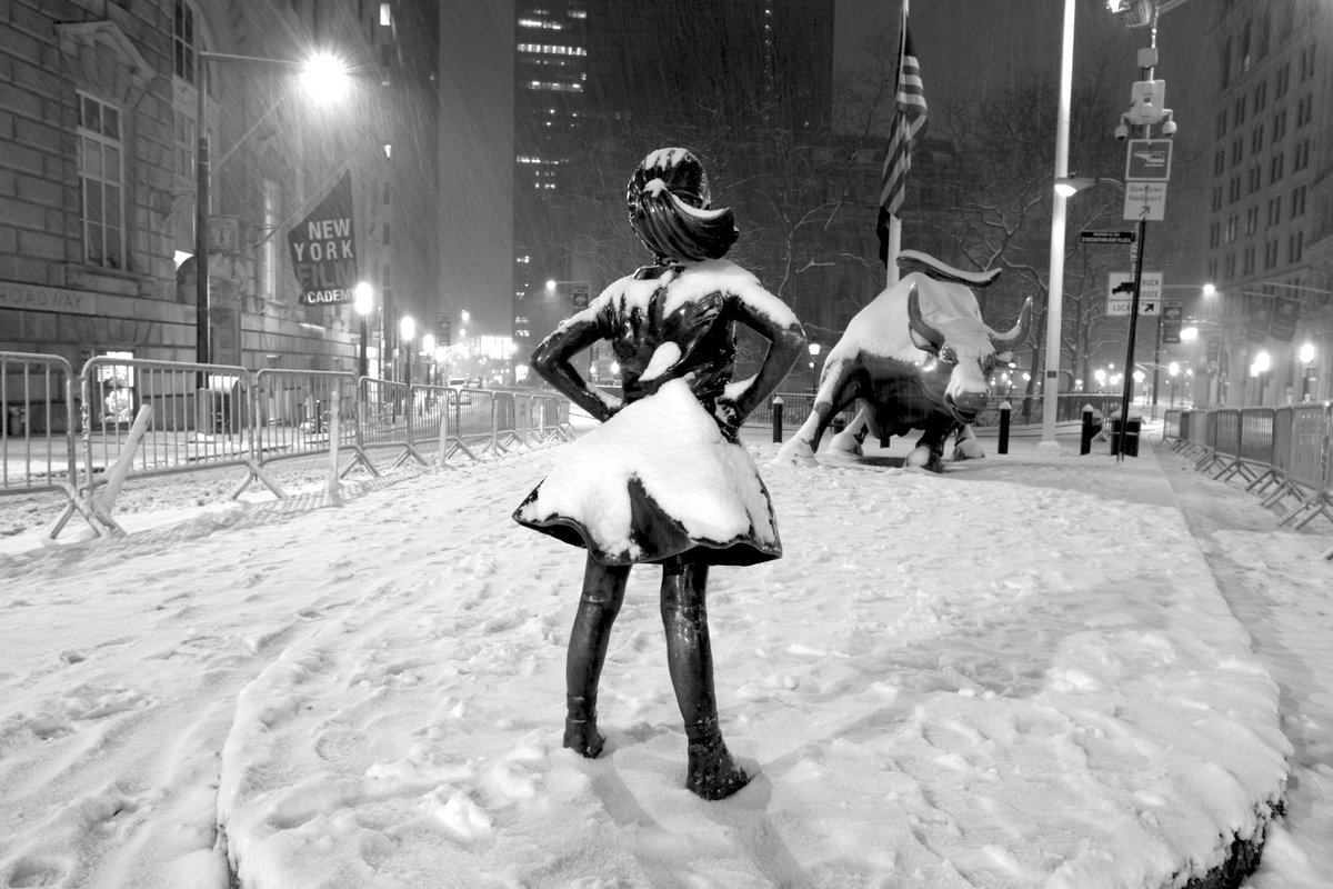zinken's tweet photo. The #fearlessgirl - what a wonderful statue! https://t.co/a6SEipYt8c