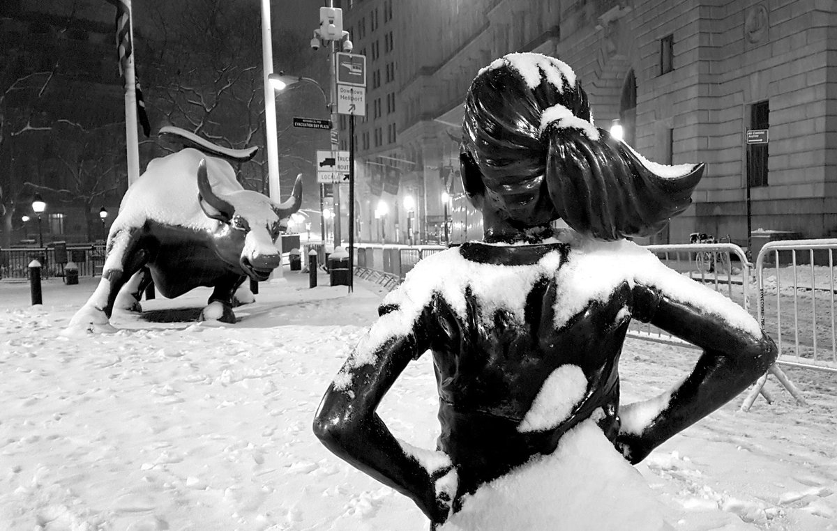 zinken's tweet photo. The #fearlessgirl - what a wonderful statue! https://t.co/a6SEipYt8c
