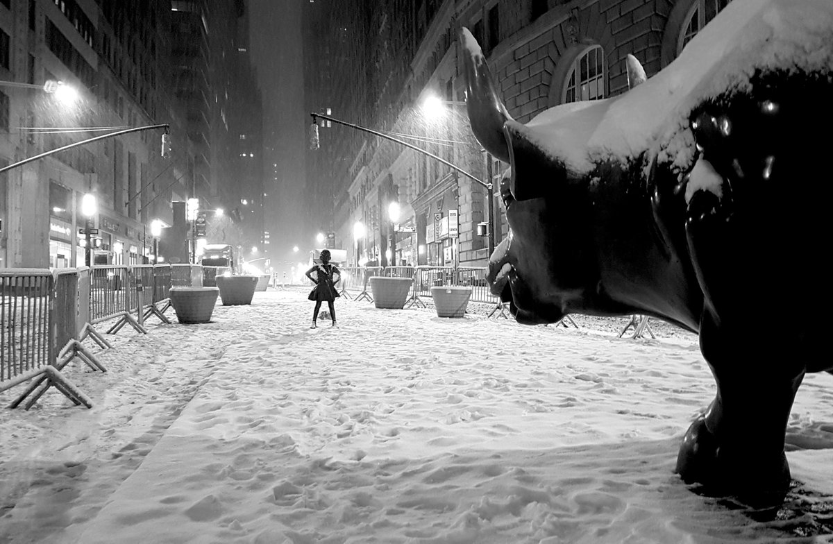 zinken's tweet photo. The #fearlessgirl - what a wonderful statue! https://t.co/a6SEipYt8c