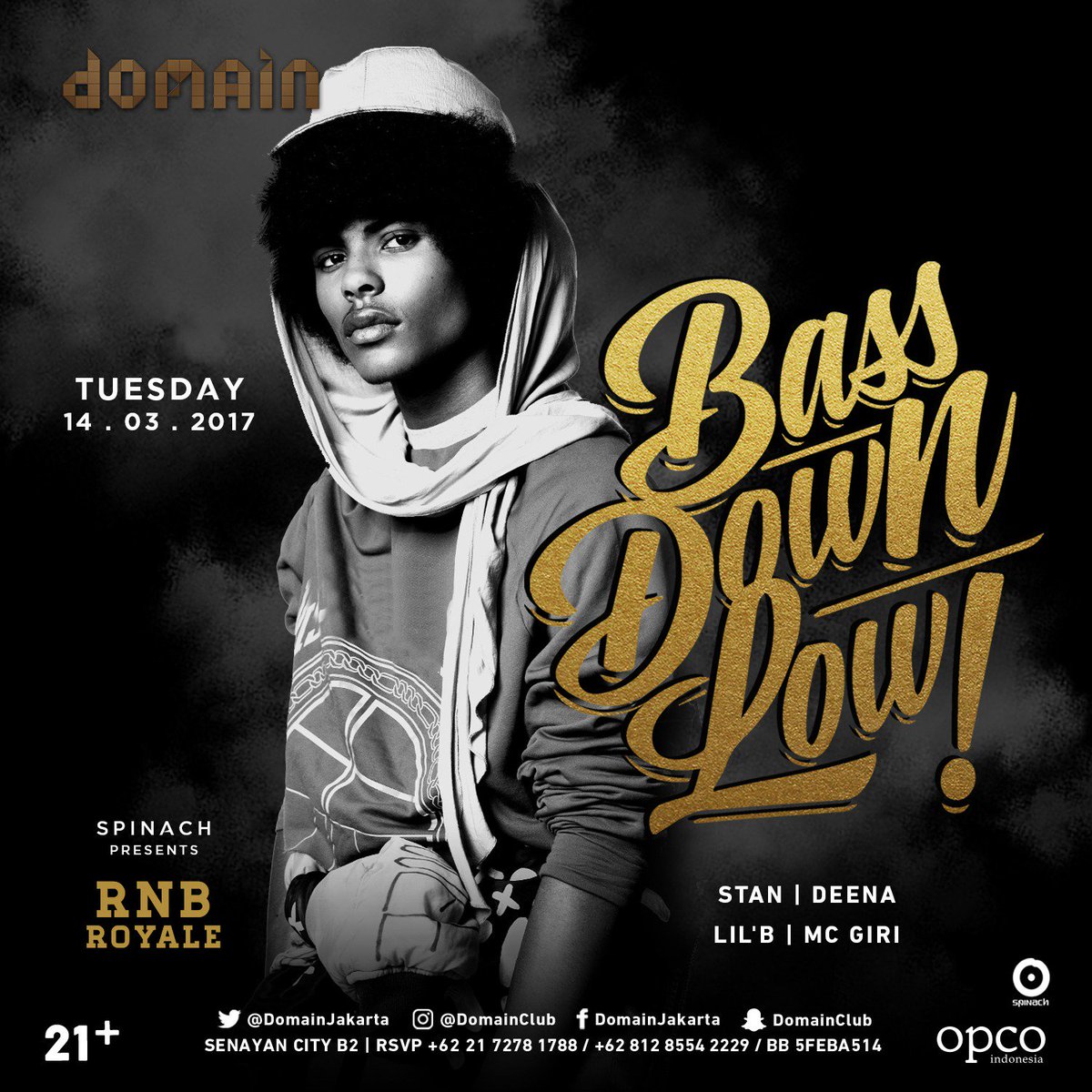 Tonight BASS DOWN LOW <a href="/domainjakarta/">Domain Boutique Club</a> with <a href="/deena_dj/">dina miranti</a> <a href="/alwin_lilb/">lilb</a> <a href="/StanKreelekamp/">Stan</a>