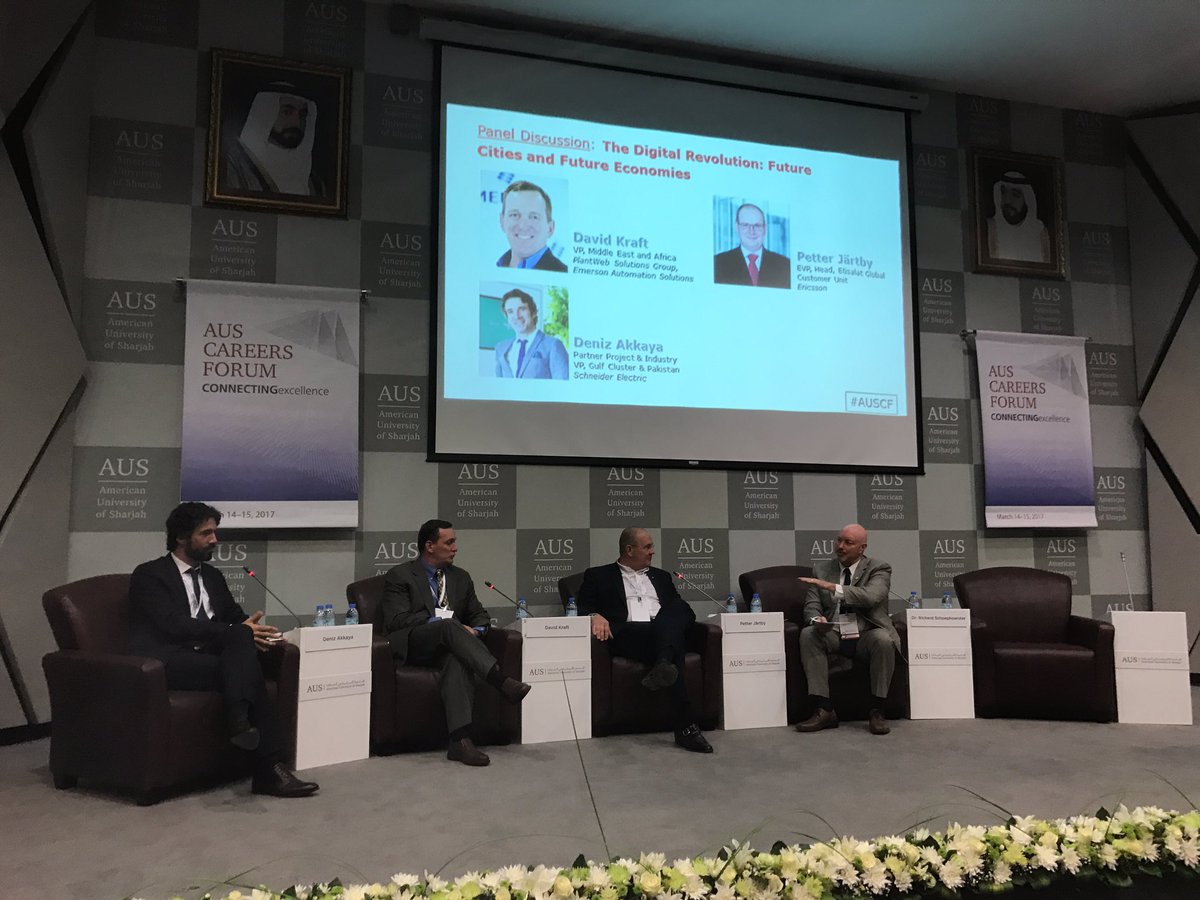 fahimaq's tweet photo. The Digital Revolution: Future Cities & Future Economies - currently being debated at @AUSharjah Careers Forum https://t.co/am5RQvABVj
