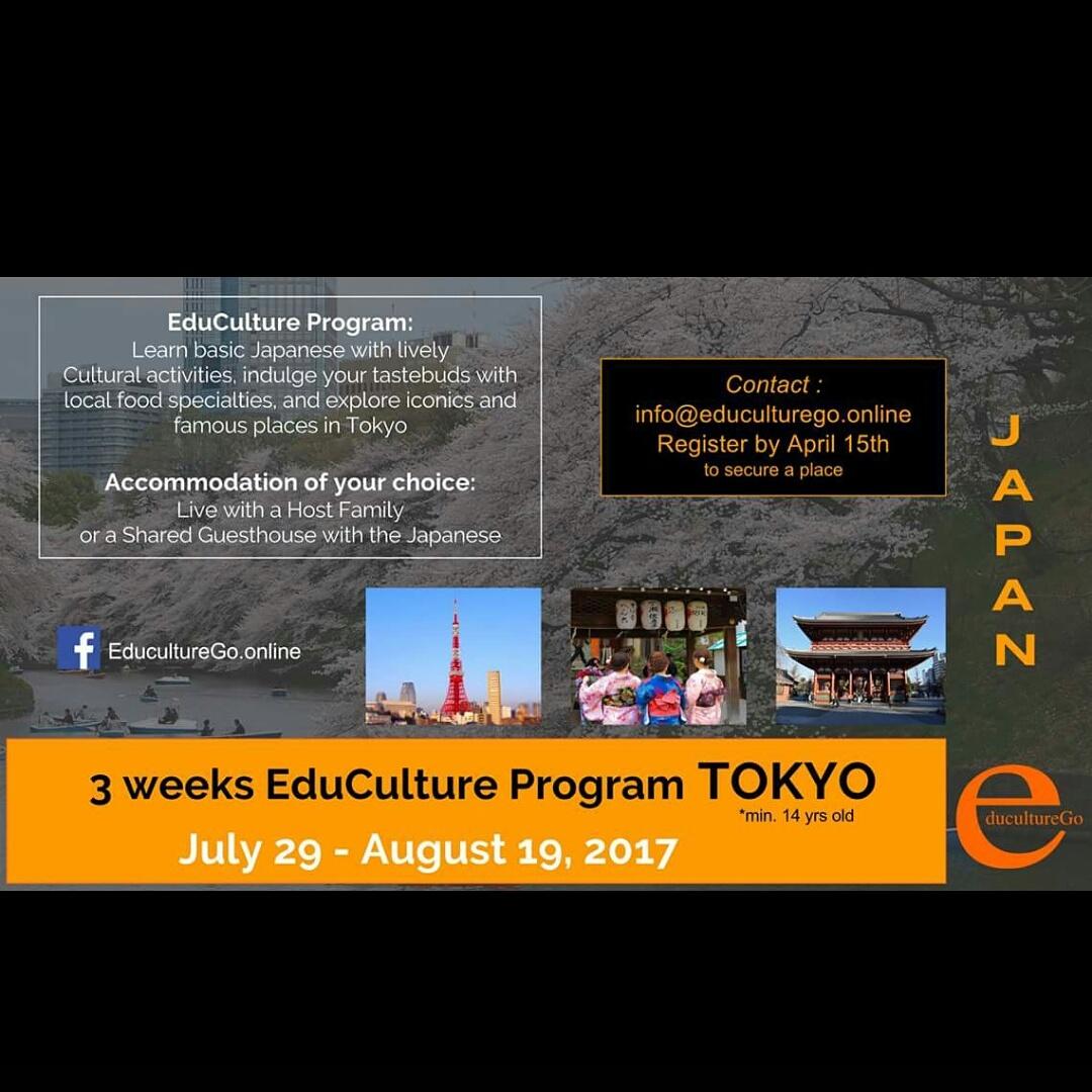 EducultureGo_nz's tweet photo. 3weeks EduCulture Program in Tokyo - Japan. Leaving Auckland 29July. Enquire to learn more. https://t.co/DRtmCntiOo