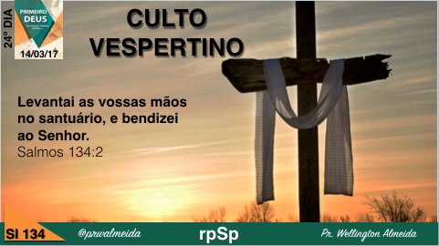 prwalmeida's tweet photo. #Sl134 | CULTO VESPERTINO
Não há tempo nem lugar impróprios para se erguer a Deus uma oração (E.G.White, CC, 99)
#PrimeiroDeus
#rpsp
#Salmos https://t.co/6sFU79cLlN