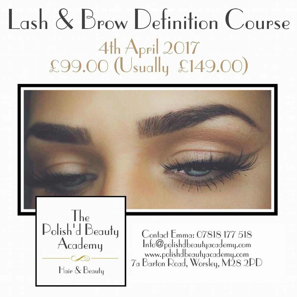 PolishdBeauty's tweet photo. #manchester #lashes #brows #browdefinition #learnnewskills #beautycourses #beautyschool #beautytherapist #mua #eyebrows #beautyacademy https://t.co/GllsQbZSwe