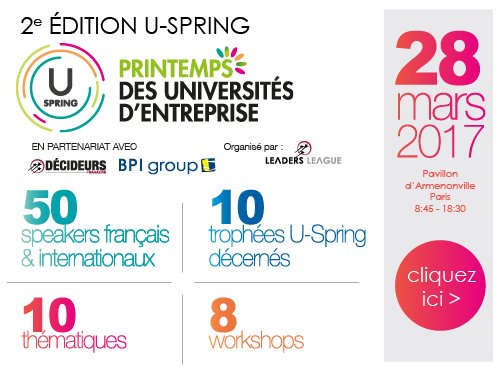 BPIgroupFR's tweet photo. [SAVE THE DATE à #Paris] J-14 avant la 2° édition de #USpring, le Printemps des #Universités d'Entreprise ! https://t.co/jDHTFOKF91 https://t.co/Gr4Rf0qqmJ