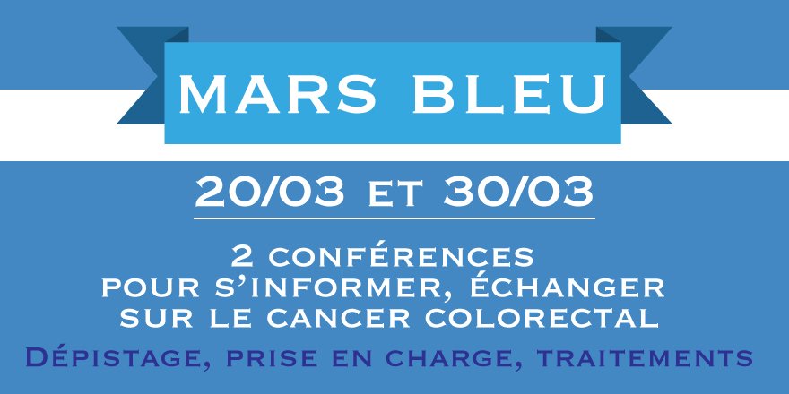 #marsbleu Partagez avec les professionnels de l'IJG
2 conférences pour faire le point sur le #cancercolorectal
institutjeangodinot.fr/fr/l-institut/…