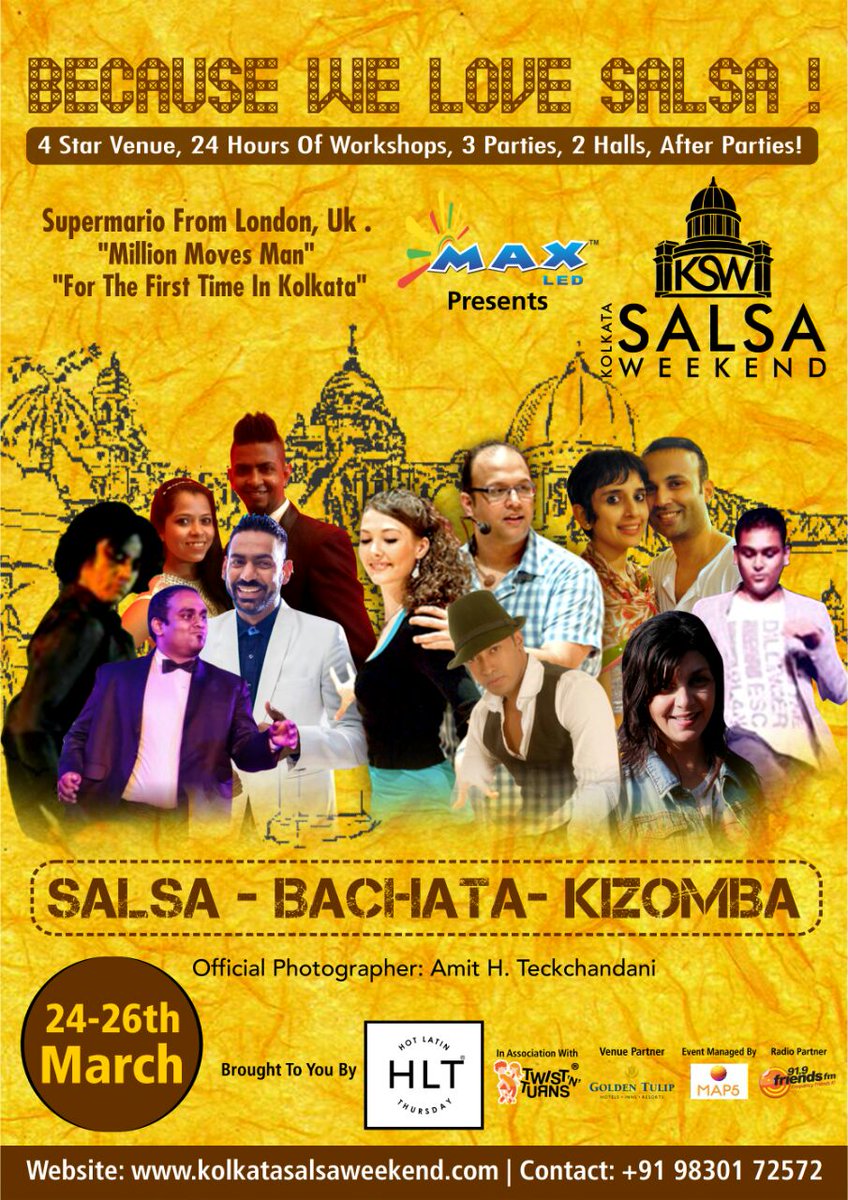 hiteshsalsawala's tweet photo. Going to be a screamer this one! Next weekend 24-26th of March! #KSW #KolkataSalsaWeekend #SalsaInKolkata #SalsaInIndia #NeverStopDancing https://t.co/uBzcAJcG6F