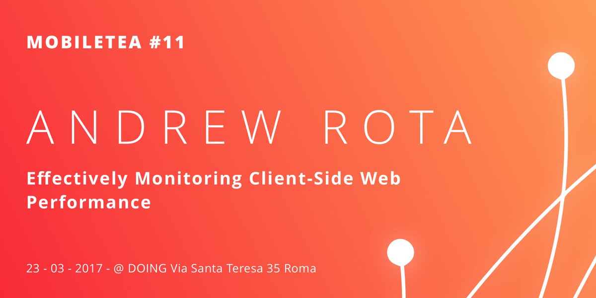 codeinvadersnet's tweet photo. @AndrewRota Effectively Monitoring Client-Side Web Performance. We can’t wait to meet you at #MobileTea! 👾 https://t.co/YOeMUK8v0D https://t.co/BkG4In55fb