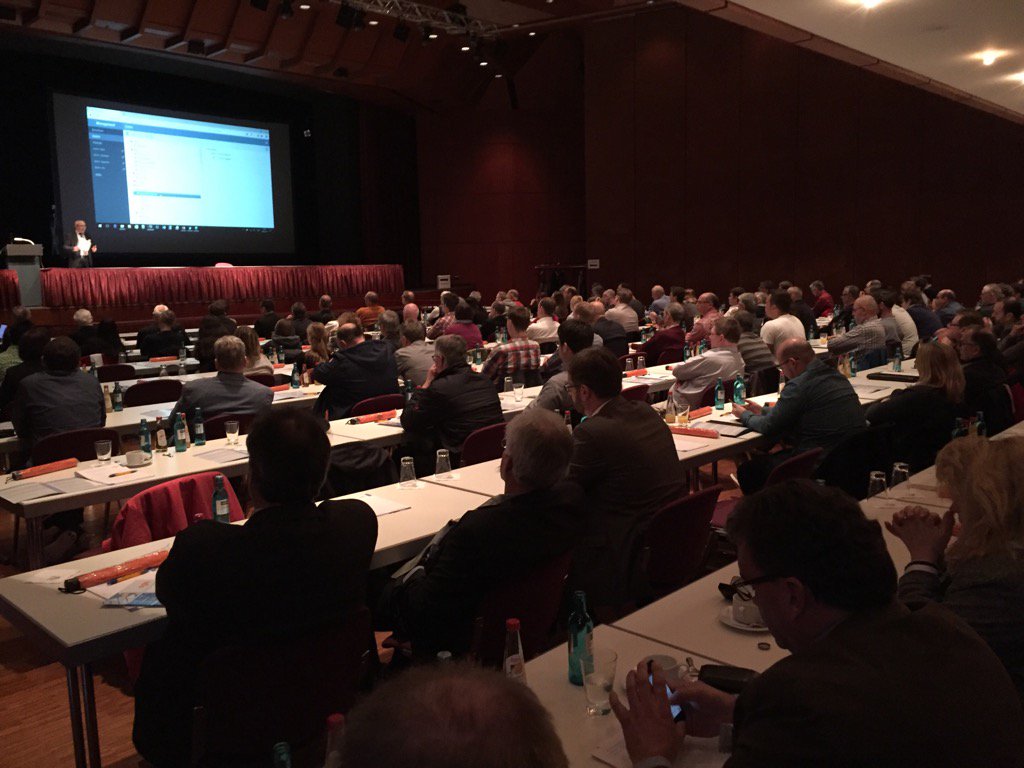 MapInfoTom's tweet photo. Full house at the GeoAs Tagung in Oberursel, Germany. #MapInfo #PBemp https://t.co/OLGZS5GSDp