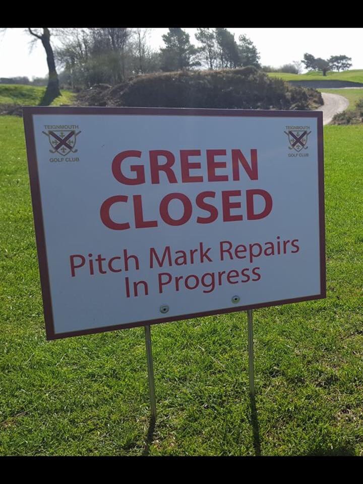 **Pitch Mark Reapair**
Especially in these wet periods, please make sure that we repair all pitch mark correctly.
