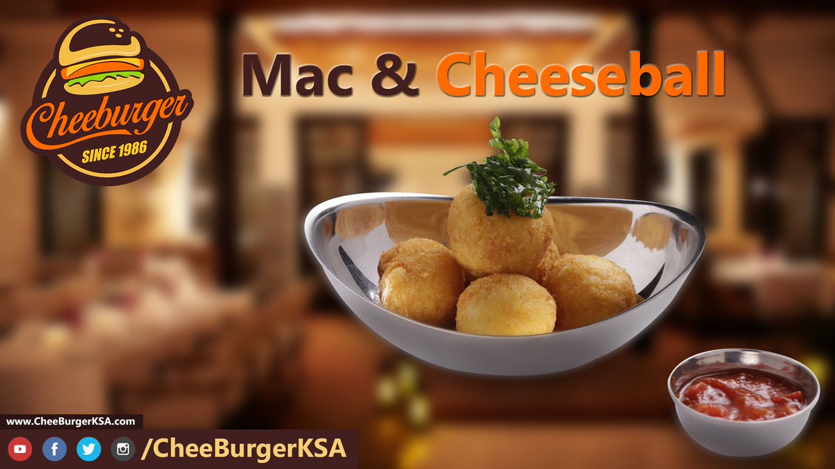 Cheeburgerksa's tweet photo. The stomach is the way to happiness😁 Mac & Cheeseball😍
😍المعده هي الطريق إلى السعاده😁 ماك & تشيربول
#cheeburger #riyadh #yummy #طعام #لذيذ https://t.co/4mIi8w17Kg