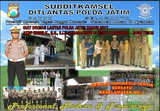 Giat Dikmas, Kasubditkamsel AKBP Eddwi Kurniyanto., S.H., S.I.K. sebagai Irup Upacara rutin hari Senin di SMPN 1 Pasuruan - Jawa Timur