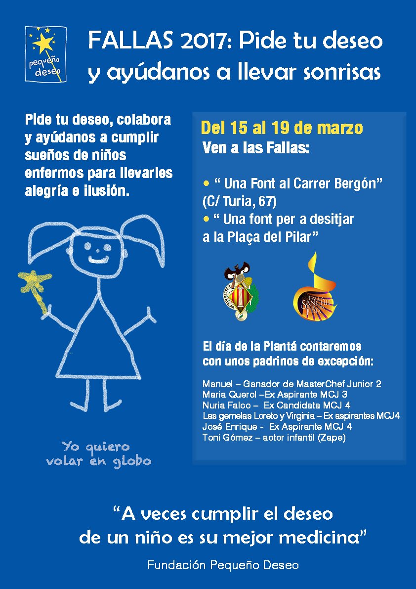 fpdeseo's tweet photo. #Valencia #Fallas2017 ¡Te esperamos mañana en la plantá en @Bergones  y @FalladelPilar! No olvides participar en el #CuadernodelosDeseos🌟 https://t.co/fE5H9Ro6ix
