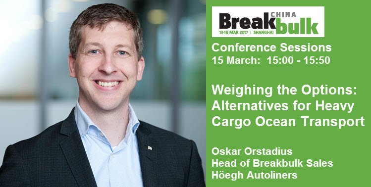 HoeghAutoliners's tweet photo. Don't miss our Head of Breakbulk Sales speaking @Break_Bulk China's conference session tomorrow at 15:00. https://t.co/aA4nl3mDTK #bbch2017 https://t.co/3vJZ3b4PwN