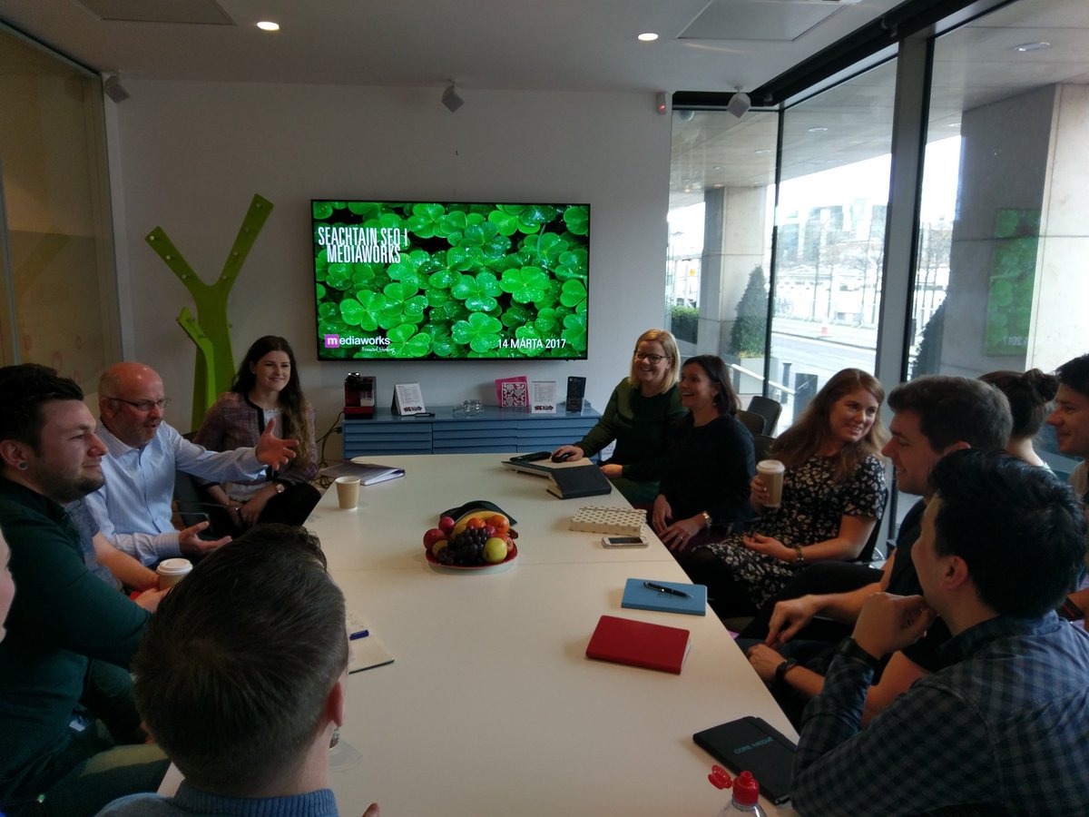Seachtain Seo i Mediaworks! This week's team meeting presented as gaeilge, in honour of Seachtain na Gaeilge. <a href="/SnaGaeilge/">Seachtain na Gaeilge</a> #SnaG17