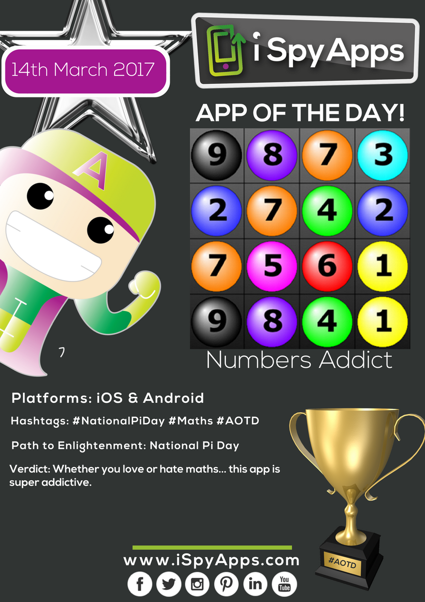 iSpyAppTravel's tweet photo. It's #NationalPiDay so @Numbers_Addict had to be today's APP OF THE DAY! Who would of thought maths tetris could be so addictive #AOTD https://t.co/iS9HhlLfl0