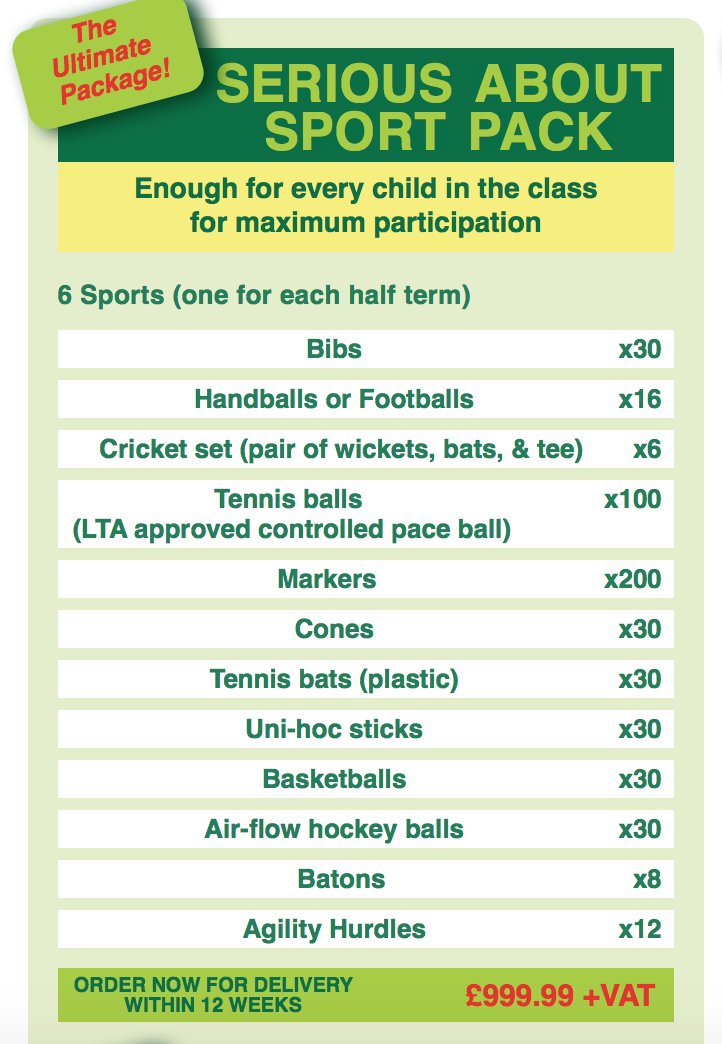 pe_equipment's tweet photo. Check out our serious sports pack! Essential for an entire years sporting fun! #Sportsmadesimple https://t.co/a29AskGbMR