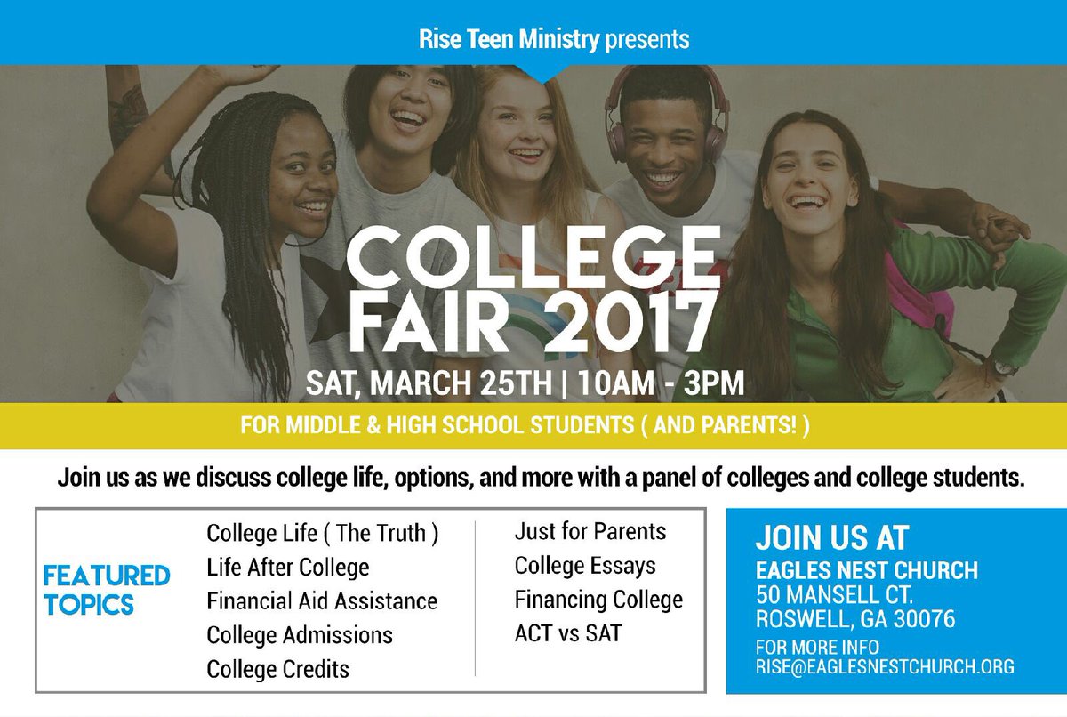 ENCTheNest's tweet photo. Middle and High school students, join us for an exciting day exploring options at the next level! #ENCCOLLEGE17 https://t.co/2bvPin6iFU