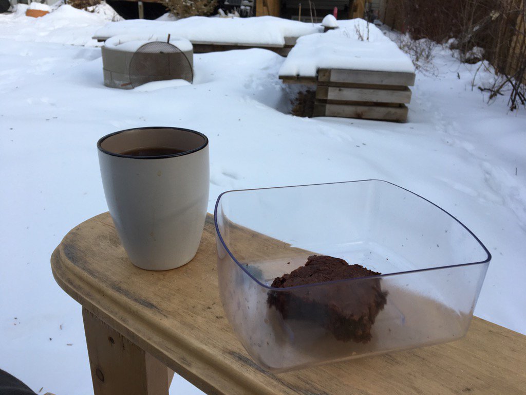 fatTireBikeBoy's tweet photo. #BackyardCoffee with a coconut brownie. https://t.co/VIOpLP2l1n