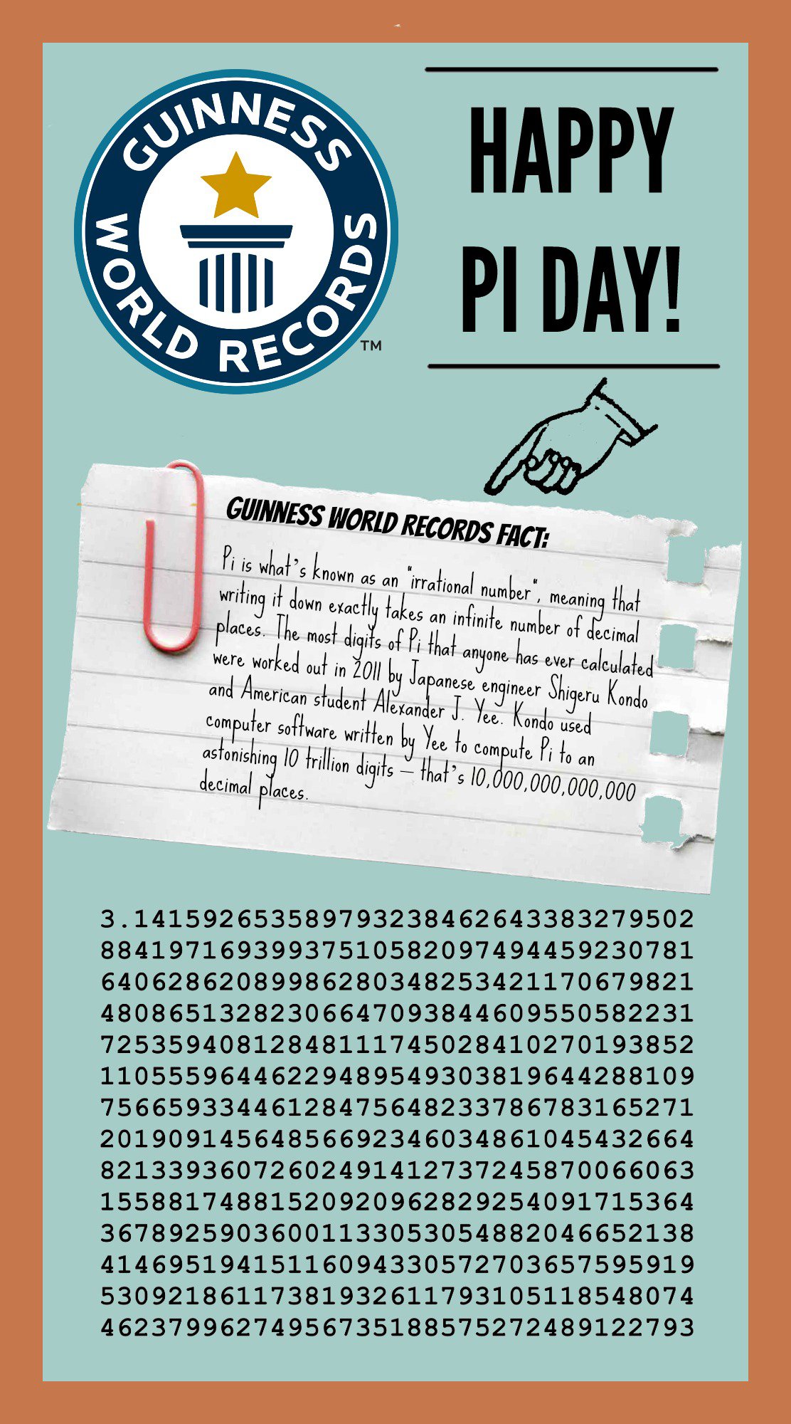 Guinness World Records So What S The Most Accurate Value Of Pi A Mere 10 000 000 000 000 Decimal Places Piday T Co Diex3n6443 Twitter