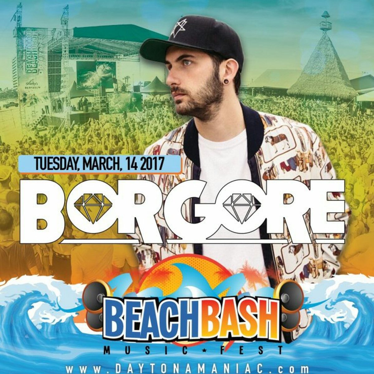 Today is the day. Beach bash music fest with borgore performing live. <a href="/Borgore/">Borgore</a> #borgore #borgorebeachbash #springbreak #daytonabeach