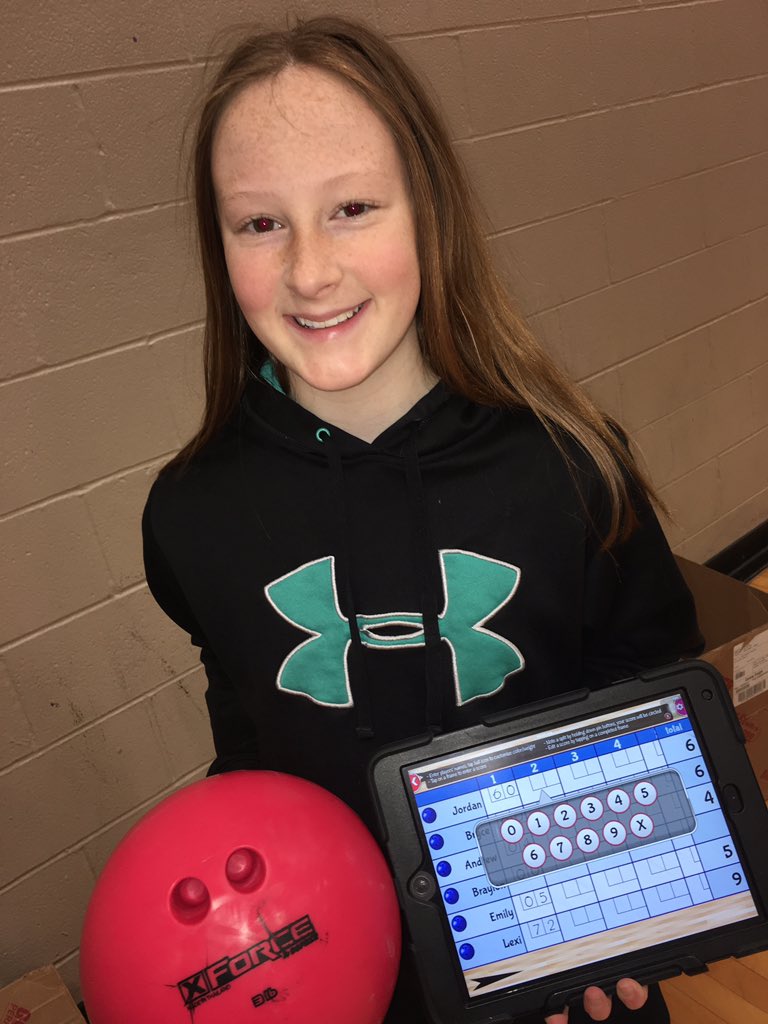 Coach_Saxe's tweet photo. PE getting techie! Bowling App to help score each frame. #tmspe #proud2br3 @pecentral @troymiddlepe #R3Tech https://t.co/eX8qn7dGsn