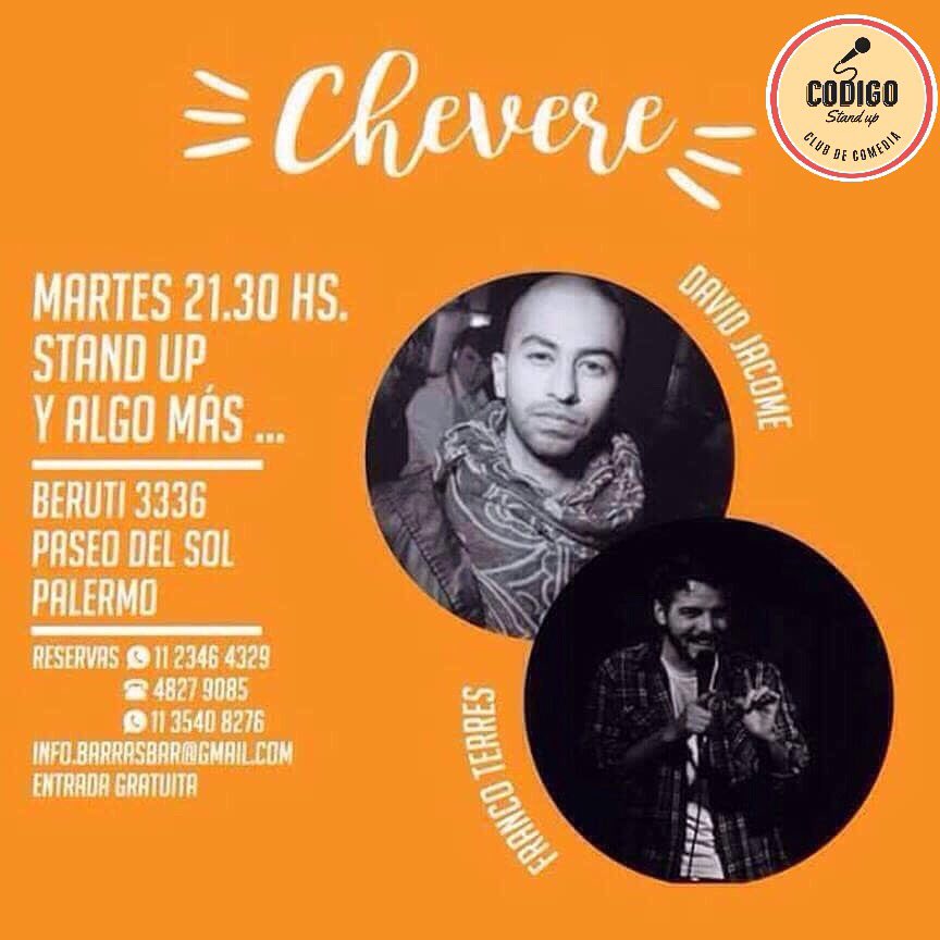 CodigoStandUp's tweet photo. Esta semana en #CodigoStandUp
Hoy 21:30h CHEVERE
Jueves 22h DÚO
Viernes 22h ENTRE NOSOTRAS
ENTRADA GRATIS
WhatsApp 1123464329/1135408276 https://t.co/SvoObu1qRx