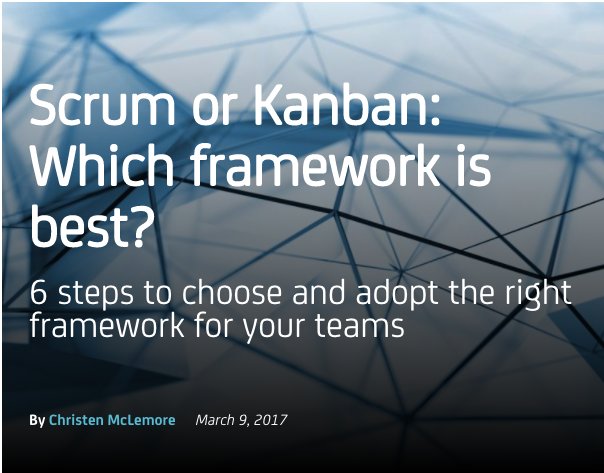 CAAgileAcademy's tweet photo. Blog: #Scrum or #Kanban? https://t.co/iC4dDiQ7XE #agile #agileleadership https://t.co/PKUdyaZpkx