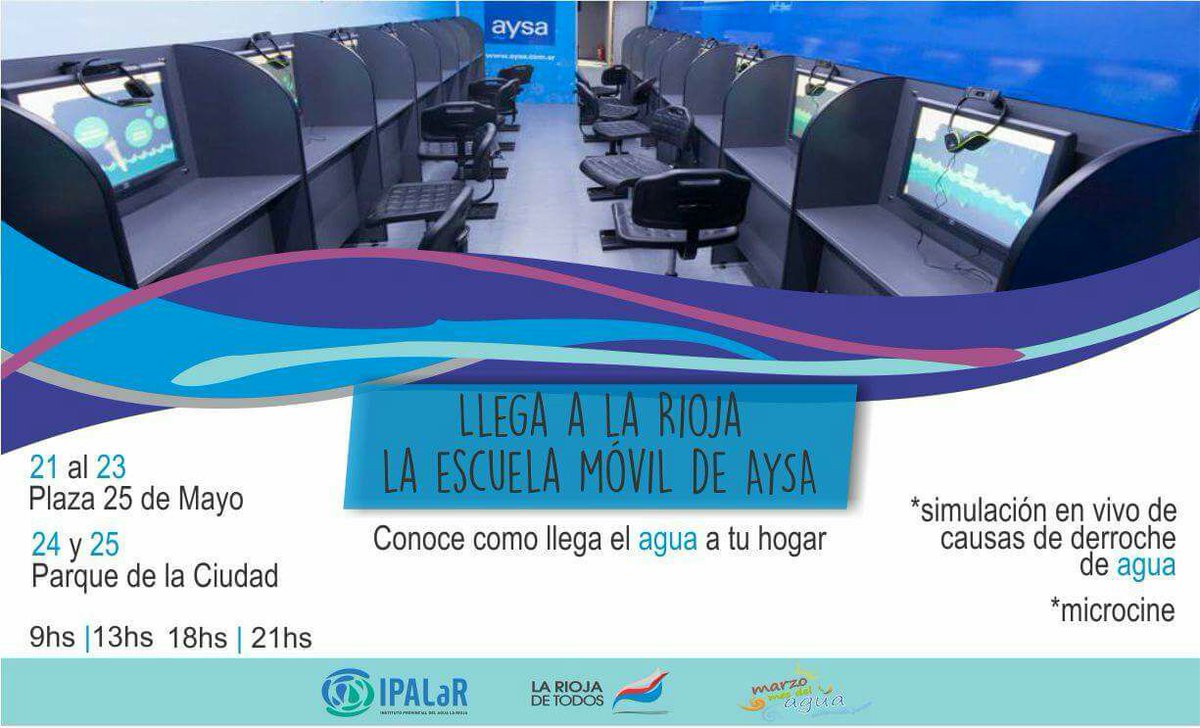 Celebramos el #DiaMundialDelAgua del 21 al 23 de Marzo en la plaza 25 de mayo con la visita de los camiones de la Escuela Móvil de AySA