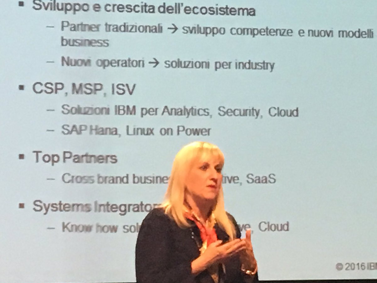 TorresaniB's tweet photo. #ibmbplc @EdgardaFenga le opportunità X i partner nel 2017. C'è spazio X tutti. https://t.co/q94aPYFSBA