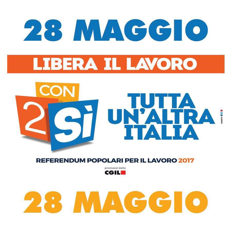 liberaillavoro's tweet photo. #14marzo Da oggi i  #Referendum sono davvero di tutti: un'occasione unica per riprenderci i diritti e il futuro! Possiamo farcela #Con2Si ✌️ https://t.co/ocvdStibEM